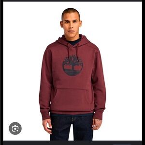 NWT Men’s Timberland Maroon Hoodie with Logo Large